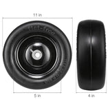 Lawn Mower Tires with Rim, 11x4-7" Tubeless Tractor Tires, 2-Pack Tire and Wheel Assemby, Flat-free PU Tire, 3.4" Centered Hub, 3/4" Bushing Size, 20 PCS Adapters for Riding Mowers Lawn Tractors