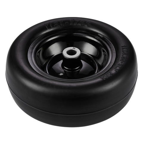 Lawn Mower Tires with Rim, 11x4-7" Tubeless Tractor Tires, 2-Pack Tire and Wheel Assemby, Flat-free PU Tire, 3.4" Centered Hub, 3/4" Bushing Size, 20 PCS Adapters for Riding Mowers Lawn Tractors