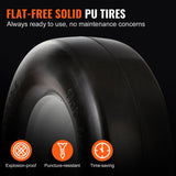 Lawn Mower Tires with Rim, 13x5-6" Tubeless Tractor Tires, 2-Pack Tire and Wheel Assembly, Flat-free PU Tires, 3.25"-5.9" Centered Hub, 3/4" Bushing Size, 20 PCS Adapter for Lawn Mowers Tractors