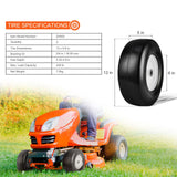 Lawn Mower Tires with Rim, 13x5-6" Tubeless Tractor Tires, 2-Pack Tire and Wheel Assembly, Flat-free PU Tires, 3.25"-5.9" Centered Hub, 3/4" Bushing Size, 20 PCS Adapter for Lawn Mowers Tractors