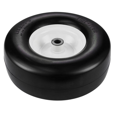 Lawn Mower Tires with Rim, 13x5-6" Tubeless Tractor Tires, 2-Pack Tire and Wheel Assembly, Flat-free PU Tires, 3.25"-5.9" Centered Hub, 3/4" Bushing Size, 20 PCS Adapter for Lawn Mowers Tractors