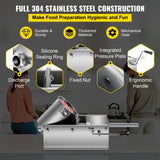Manual Sausage Stuffer, 3 L / 7 LBS Horizontal Sausage Machine, Dual-Speed Meat Stuffer, Made of Food-Grade 304 Stainless Steel, Includes 5 Stuffing Tubes, for Home Kitchen Restaurant Commercial