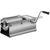 Manual Sausage Stuffer, 3 L / 7 LBS Horizontal Sausage Machine, Dual-Speed Meat Stuffer, Made of Food-Grade 304 Stainless Steel, Includes 5 Stuffing Tubes, for Home Kitchen Restaurant Commercial
