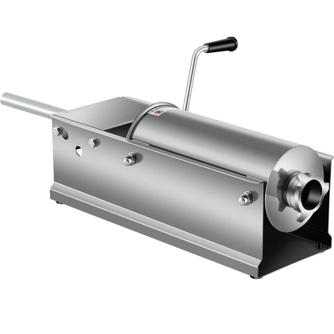 Manual Sausage Stuffer, 5 L / 11 LBS Horizontal Sausage Machine, Dual-Speed Meat Stuffer, Made of Food-Grade 304 Stainless Steel, Includes 5 Stuffing Tubes, for Home Kitchen Restaurant Commercia