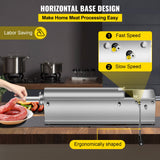 Manual Sausage Stuffer, 7 L / 15 LBS Horizontal Sausage Machine, Dual-Speed Meat Stuffer, Made of Food-Grade 304 Stainless Steel, Includes 5 Stuffing Tubes, for Home Kitchen Restaurant Commercia