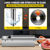 Manual Sausage Stuffer, 7 L / 15 LBS Horizontal Sausage Machine, Dual-Speed Meat Stuffer, Made of Food-Grade 304 Stainless Steel, Includes 5 Stuffing Tubes, for Home Kitchen Restaurant Commercia