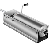 Manual Sausage Stuffer, 7 L / 15 LBS Horizontal Sausage Machine, Dual-Speed Meat Stuffer, Made of Food-Grade 304 Stainless Steel, Includes 5 Stuffing Tubes, for Home Kitchen Restaurant Commercia