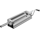 Manual Sausage Stuffer, 7 L / 15 LBS Horizontal Sausage Machine, Dual-Speed Meat Stuffer, Made of Food-Grade 304 Stainless Steel, Includes 5 Stuffing Tubes, for Home Kitchen Restaurant Commercia