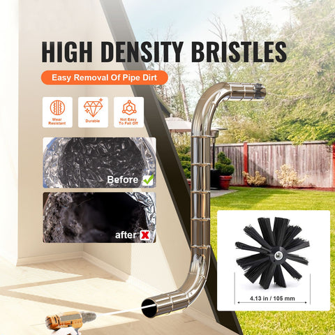 914.4CM Dryer Vent Cleaner Kit, 22 Pieces Duct Cleaning Brush, Reinforced Nylon Dryer Vent Brush, Dryer Cleaning Tools Lint Remover with Flexible Lint Trap Brush, Clamp Connectors