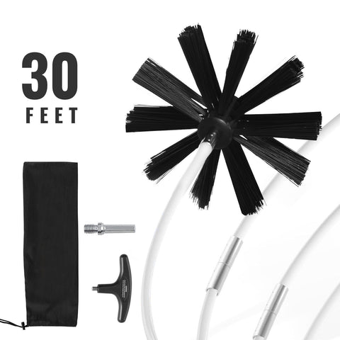 914.4CM Dryer Vent Cleaner Kit, 22 Pieces Duct Cleaning Brush, Reinforced Nylon Dryer Vent Brush, Dryer Cleaning Tools Lint Remover with Flexible Lint Trap Brush, Clamp Connectors