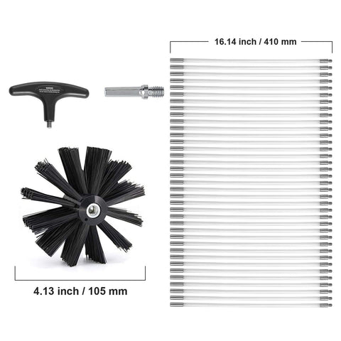 15.24M Dryer Vent Cleaner Kit, 37 Pieces Duct Cleaning Brush, Reinforced Nylon Dryer Vent Brush, Dryer Cleaning Tools Lint Remover with Flexible Lint Trap Brush, Clamp Connectors