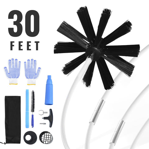 914.4CM Dryer Vent Cleaner Kit, 22 Pieces Duct Cleaning Brush, Reinforced Nylon Dryer Vent Brush with Complete Accessories, Dryer Cleaning Kit with Flexible Lint Trap Brush, Clamp Connectors