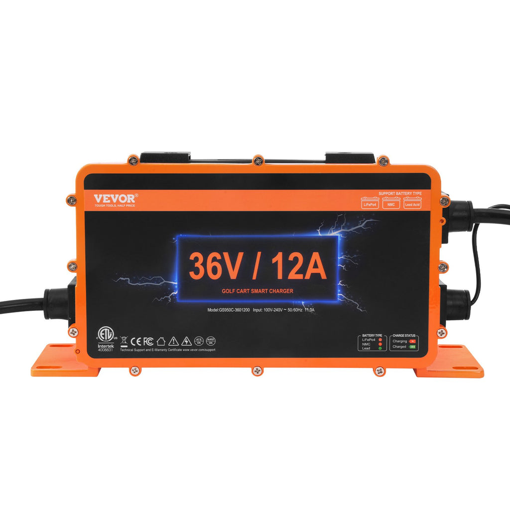 12 AMP Golf Cart Smart Battery Charger for EZGO D-Style IP67 ETL