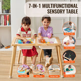 Kids Sensory Table & Chair Set Sand Water Play Table with 2 Storage Bins