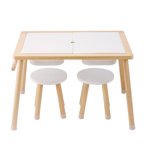 Kids Sensory Table & Chair Set Sand Water Play Table with 2 Storage Bins