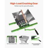 1.8 Gal/7L Fruit and Apple Crusher, Large Manual Grinder, Stainless Steel Fruit Scratter Pulper for Wine Cider Apple Grape Pressing, with Roller Handle for Kitchen Home, Green
