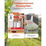 0.8 Gal/3L Fruit Wine Press, 2 Stainless Steel Barrels, Manual Juice Maker, Cider Apple Grape Tincture Honey Olive Oil Making Press with T-Handle for Outdoor Kitchen Home