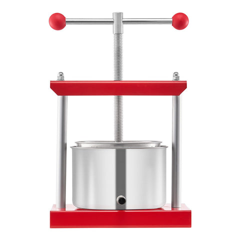 0.8 Gal/3L Fruit Wine Press, 2 Stainless Steel Barrels, Manual Juice Maker, Cider Apple Grape Tincture Honey Olive Oil Making Press with T-Handle for Outdoor Kitchen Home