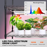Plant Stand with Grow Light 6 Tiers 180W 180 cm Indoor Plant Grow Shelf