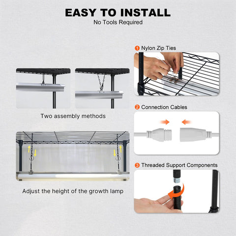 Plant Stand with Grow Light 6 Tiers 180W 180 cm Indoor Plant Grow Shelf