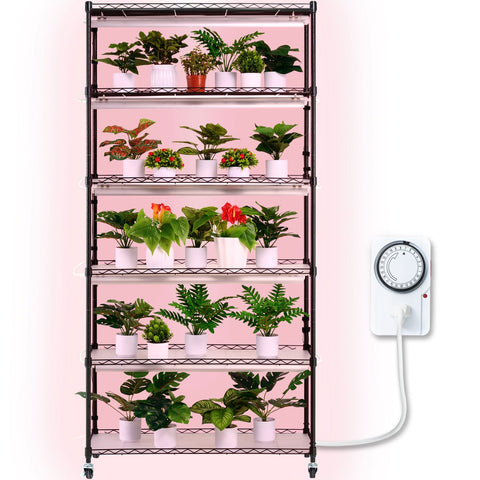Plant Stand with Grow Light 6 Tiers 180W 180 cm Indoor Plant Grow Shelf