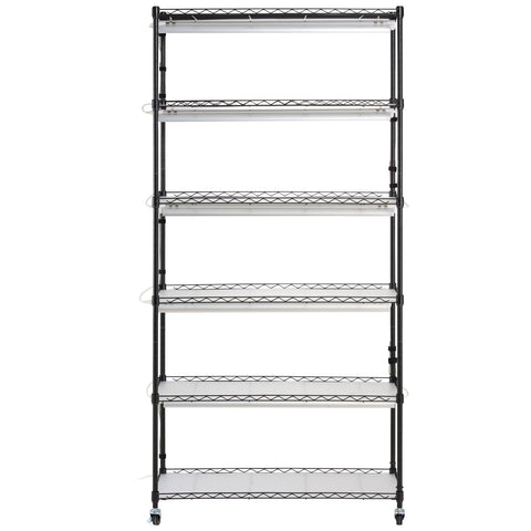 Plant Stand with Grow Light 6 Tiers 180W 180 cm Indoor Plant Grow Shelf