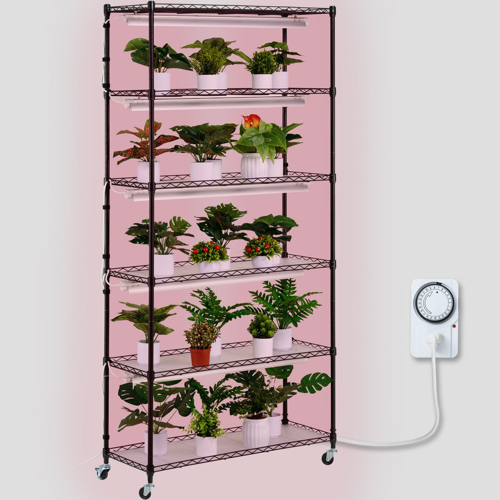 Plant Stand with Grow Light 6 Tiers 180W 180 cm Indoor Plant Grow Shelf