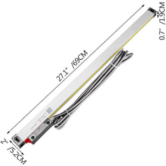 VEVOR 1 Axis Lathe Linear Scale 550mm with Accuracy 0.0002" Optical Length Precision Linear Scale Aluminum Body for Mill Milling Lathe Machine with Accessories (550mm(22"))