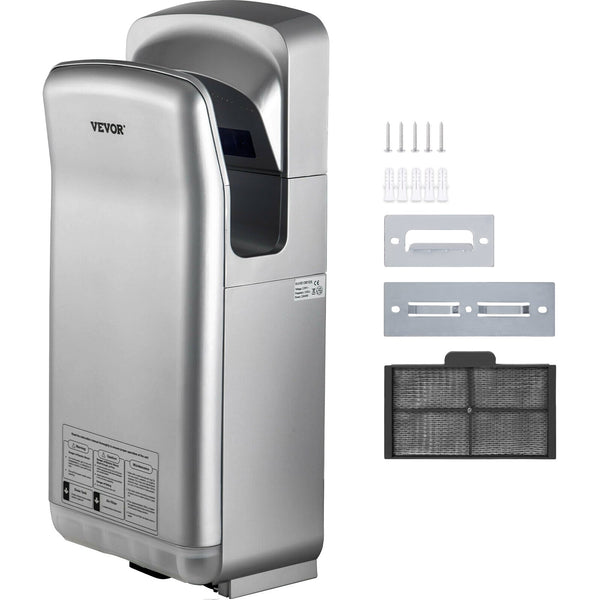 Jet Hand Dryer Blade Hand Dryer Automatic High Speed for Washroom Silver