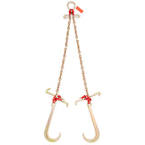 V-Chain Bridle, 4364 kg Working Load Limit, 8 x 914.4 mm G80 Tow Chain with RTJ Cluster Hooks, DOT Certified, Galvanized Coating Manganese Steel & D-Shackle, for Lifting & Moving Activities