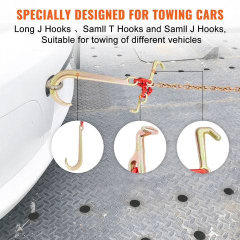 V-Chain Bridle, 4364 kg Working Load Limit, 8 x 914.4 mm G80 Tow Chain with RTJ Cluster Hooks, DOT Certified, Galvanized Coating Manganese Steel & D-Shackle, for Lifting & Moving Activities