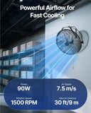 Industrial Wall Mount Fan Waterproof Metal Fan 17.6'' 3 Speed Airflow