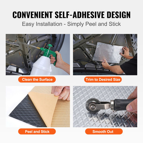 Car Sound Deadening Mat, 50 mil 4.8sq.m Car Sound Dampening Material, Butyl Automotive Sound Deadener, Noise Insulation and Vibration Dampening Material for Car
