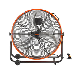 VEVOR Drum Fan 24 Inch High Velocity Industrial Use 3-Speed Timer for Warehouse