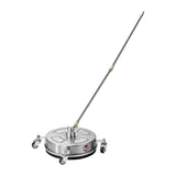 14" Pressure Washer Surface Cleaner, Stainless Steel Pressure Washer Attachments with 4 Wheels, 4000 Max PSI, 1/4 Quick Connector, 2 Spray Nozzles, 2 Extended Wands for Concrete, Patio, Deck