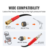 Pressure Washer Hose, 100FT, Kink Free 3/8"-φ14.8 Male, 3/8"-φ15 Female For Most Brand Pressure Washers, 4.9'' Bending Radius, 4800 PSI Heavy Duty Power Washer Extension Replacement Hose