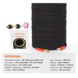 Pressure Washer Hose, 100FT, Kink Free 3/8"-φ14.8 Male, 3/8"-φ15 Female For Most Brand Pressure Washers, 4.9'' Bending Radius, 4800 PSI Heavy Duty Power Washer Extension Replacement Hose