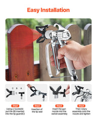 VEVOR Airless Paint Spray Gun 3600PSI High Pressure Airless Spray Gun 517 Tip
