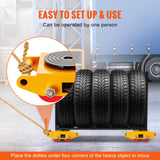4PCS Machinery Skate Dolly, 17637LBS/8T Industrial Machinery Mover, Heavy Duty Carbon Steel Machinery Moving Skate with 4 PU Wheels and 360° Rotation Non-Slip Cap for Warehouse Workshop Factory