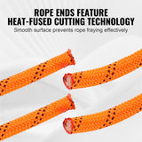 Double Braided Polyester Rope, 12.7 mm x 36.57 m, 48 Strands, 35.58kN Breaking Strength Outdoor Climbing Rope, Arborist Rigging Rope for Rock Hiking Camping Swing Rappelling Rescue, Orange/Black