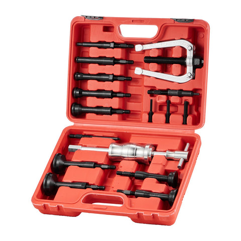 Blind Hole Bearing Puller Set, 16-in-1 Inner Bearing Race and Seal Extractor Kit, 16 PCS Slide Hammer Pilot Insert Inner Internal Bearing Removal Tool Set with 10 Split Collets and Counterstay