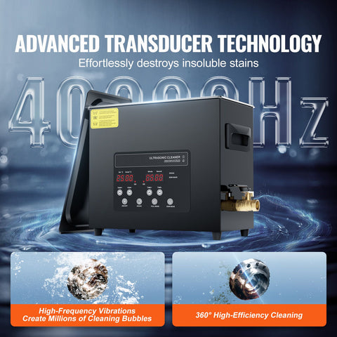 6L Ultra Sonic Cleaner, 180W Digital Ultrasonic Cleaning Machine with Gentle Mode & Upgraded Degassing, 40kHz Industrial Ultrasound Cleaner with Heater & Timer for Retainer, Jewelry, Tools