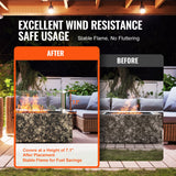 Gas Fire Pit Wind Guard for Square Fire Table, 380 x 380 x 180 mm Clear Tempered Wind Guard for Firepits, 8mm Thick Square Glass Shield, Glass Panel with Hard Corner Bracket & Feet