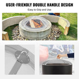 Fire Pit Spark Screen Round 40", Reinforced Heavy Duty Steel Metal Cover, Outdoor Firepit Lid, Easy-Opening Top Screen Covers Round with Ring Handle for Outdoor Patio Fire Pits Backyard