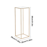 10PCS 31.5inch/80cm High Wedding Flower Stand, With Acrylic Laminate,Metal Vase Column Geometric Centerpiece Stands, Gold Rectangular Floral Display Rack for Events Reception, Party Decoration