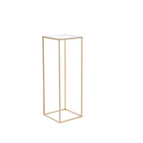 10PCS 31.5inch/80cm High Wedding Flower Stand, With Acrylic Laminate,Metal Vase Column Geometric Centerpiece Stands, Gold Rectangular Floral Display Rack for Events Reception, Party Decoration
