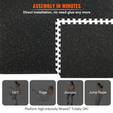 12 PCS 14 mm Thick Gym Floor Mats, 24" x 24" EVA Foam & Rubber Top Interlocking Workout Floor Mats with 4.5 m² Coverage, Waterproof Exercise Puzzle Flooring for Gym, Home, Garage, Basemen