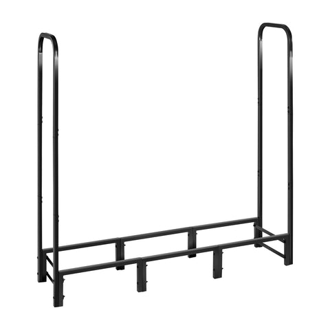 Firewood Rack with Waterproof Cover, 1.22m Outdoor Firewood Holder, 1/4 Cord Storage Metal Log Holder, 400lb Max Weight Capacity, Top Covered, Powder-Coated Wood Storage Rack for Fireplace Deck