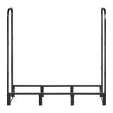 Firewood Rack with Waterproof Cover, 1.22m Outdoor Firewood Holder, 1/4 Cord Storage Metal Log Holder, 400lb Max Weight Capacity, Top Covered, Powder-Coated Wood Storage Rack for Fireplace Deck
