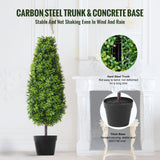 2 Pack 91.4cm Artificial Boxwood Topiary Tree Faux Plant UV Decor In/Outdoor